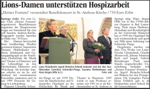 NDZ-Artikel Orgelkonzert 2010