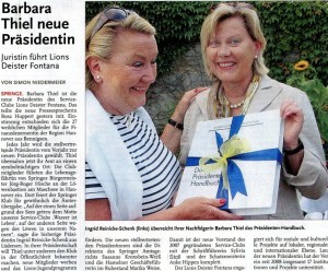 Die scheidende Präsidentin Ingrid Reinicke-Schenk (l) und die neue Präsidentin Barbara Thiel (r)